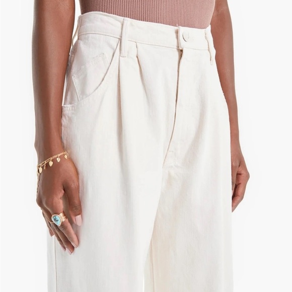 Mother Superior The Half Spring Pleated Greaser Ankle Wide Leg Jeans Act Natural - Picture 13 of 13